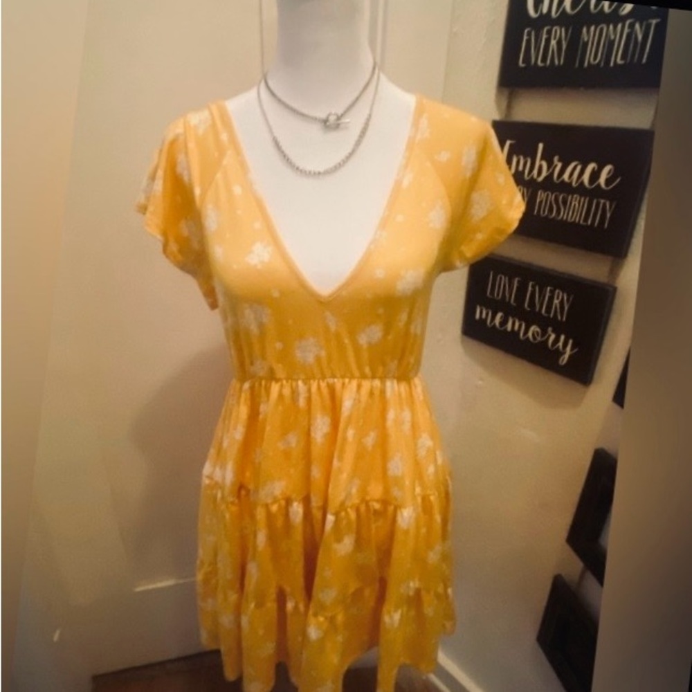 Urban Outfitters Yellow Floral Mini Dress🌼